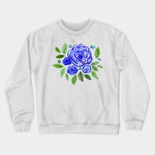 Spring roses bouquet - blue Crewneck Sweatshirt